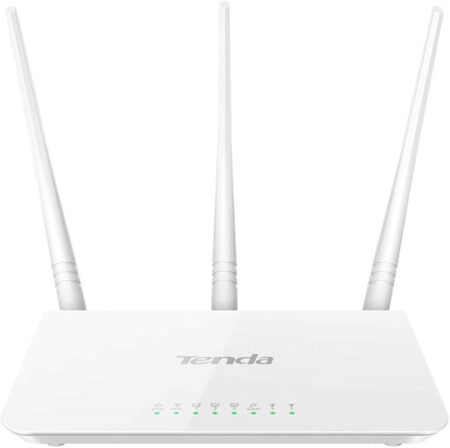 Tenda F3 Routeur 300 Mbps Wi-FI N en 2,4 GHz, Routeur Ethernet 4 Ports, 3 * 5dBi Antennes, Puce Broadcom, Contrôle de la Bande Passante, WPS, Compatible avec Toutes Les Box Interne