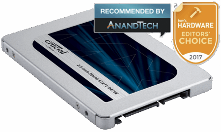 SSD interne Crucial MX500 1 To 2,5 pouces 7 mm (avec adaptateur 9,5 mm) SATA NAND 3D