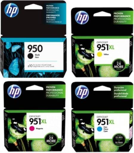 Cartouches d'encre HP 950XL/951XL haute capacité, 4 couleurs, pack multiple (C2P43AE)